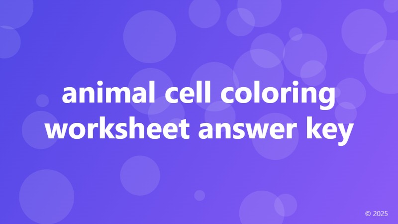 animal cell coloring worksheet answer key
