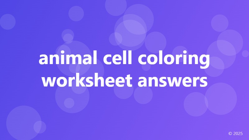 animal cell coloring worksheet answers