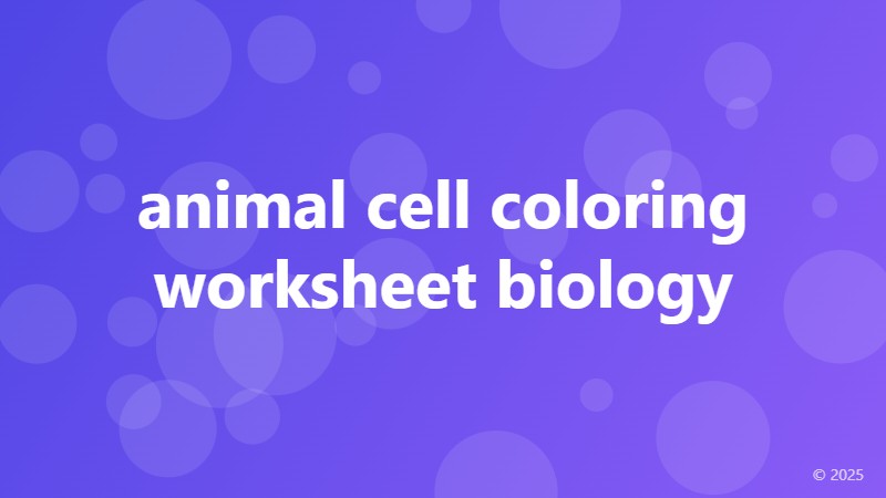 animal cell coloring worksheet biology
