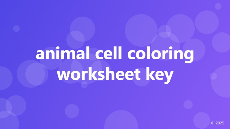 animal cell coloring worksheet key