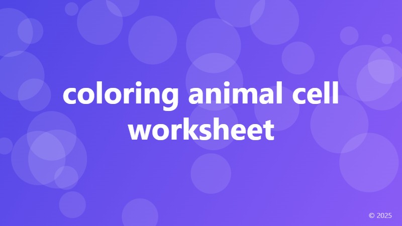 coloring animal cell worksheet