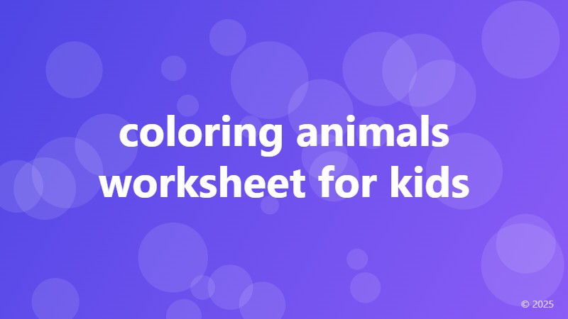 coloring animals worksheet for kids