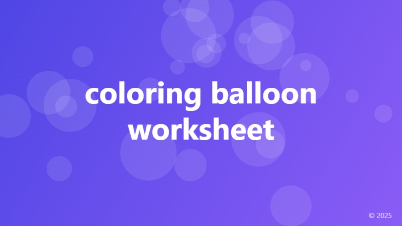 coloring balloon worksheet