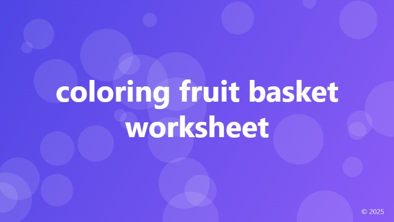 coloring fruit basket worksheet
