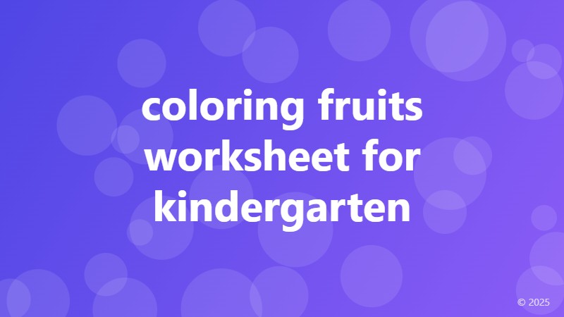 coloring fruits worksheet for kindergarten