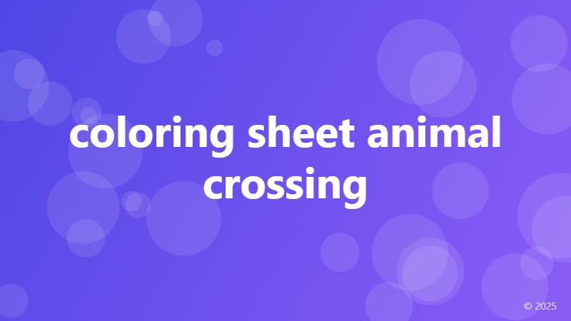 coloring sheet animal crossing