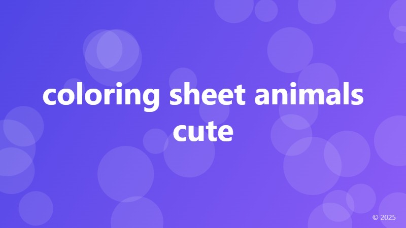coloring sheet animals cute
