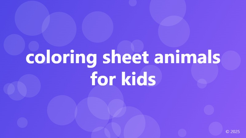 coloring sheet animals for kids