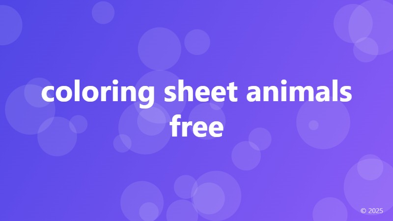 coloring sheet animals free