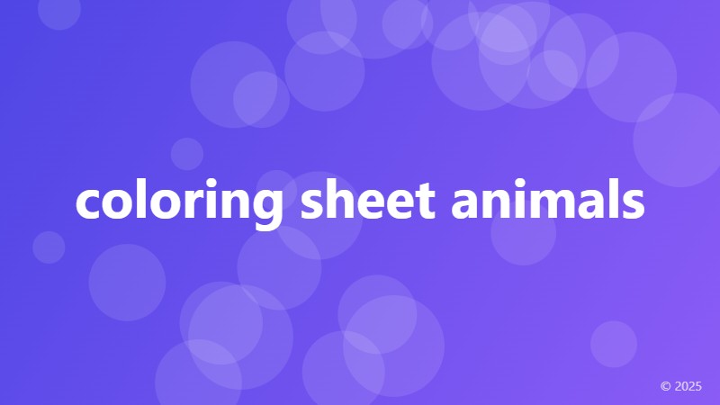 coloring sheet animals