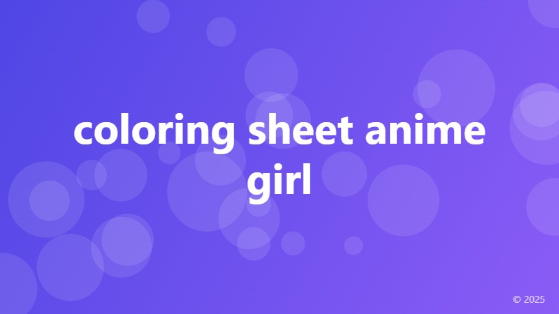 coloring sheet anime girl