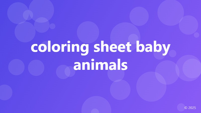 coloring sheet baby animals