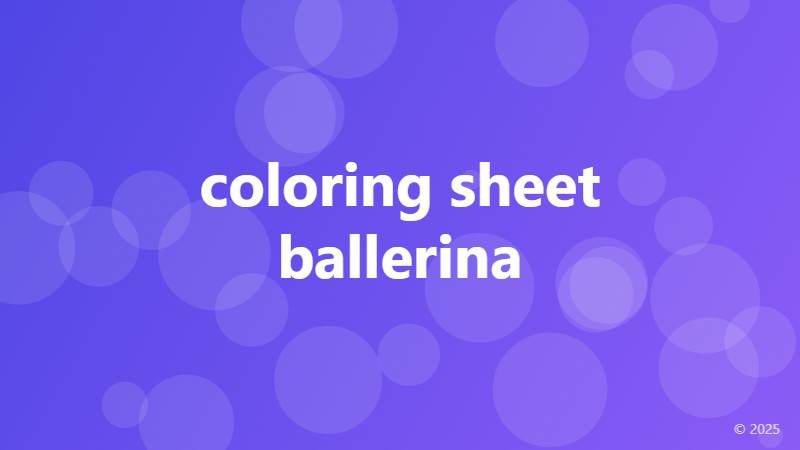 coloring sheet ballerina