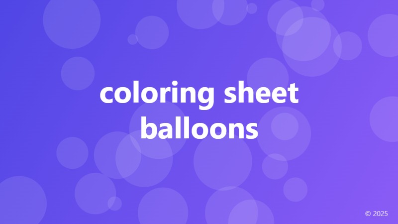 coloring sheet balloons