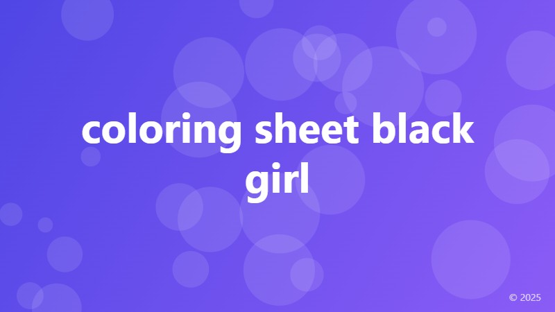 coloring sheet black girl