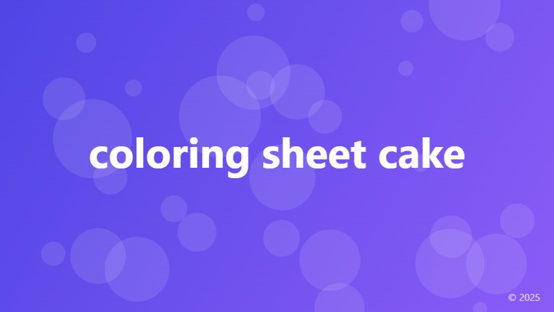 coloring sheet cake