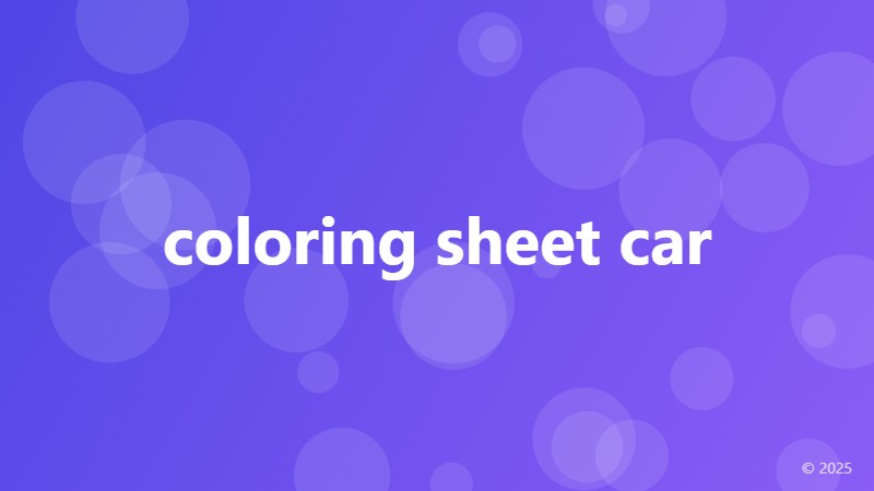 coloring sheet car