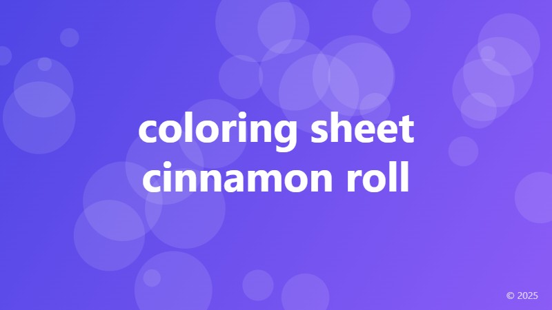 coloring sheet cinnamon roll