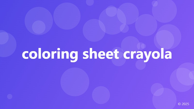 coloring sheet crayola