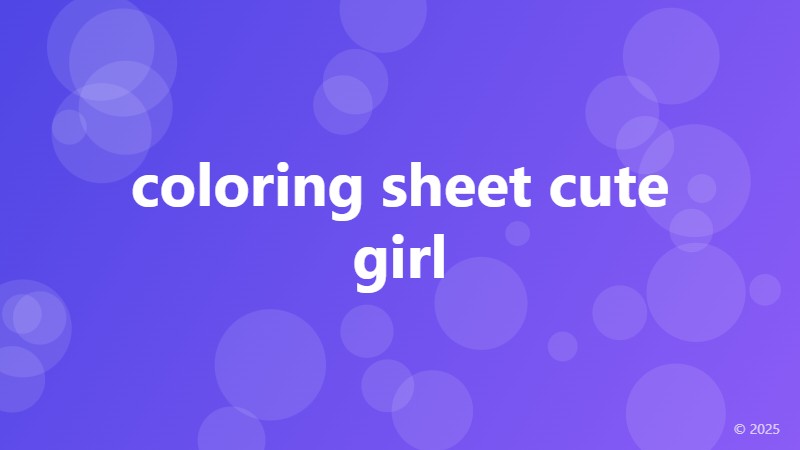 coloring sheet cute girl