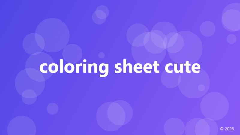 coloring sheet cute