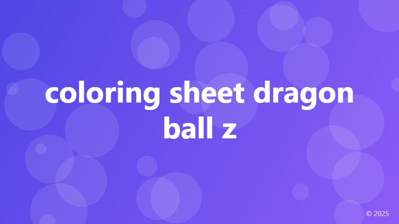 coloring sheet dragon ball z