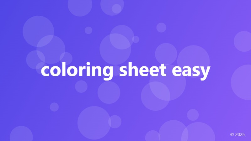 coloring sheet easy