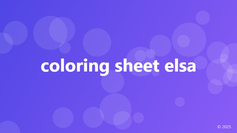 coloring sheet elsa