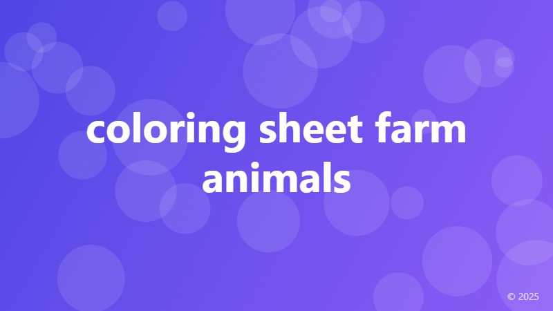 coloring sheet farm animals