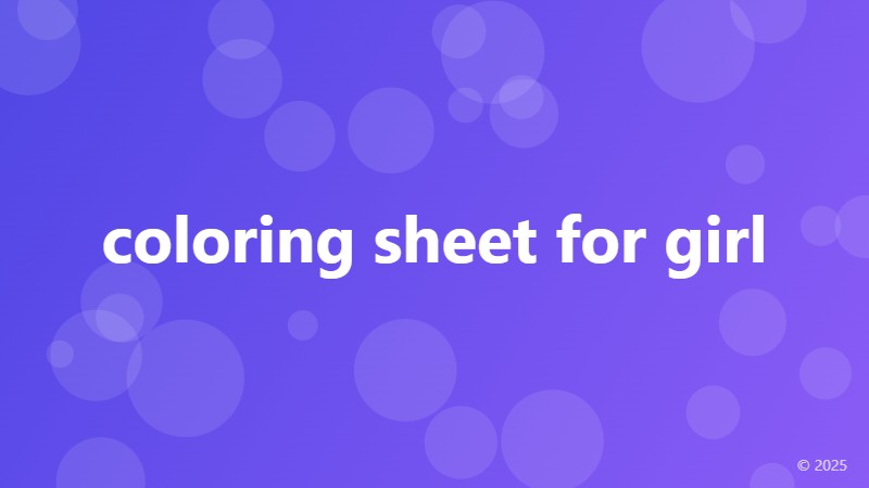 coloring sheet for girl