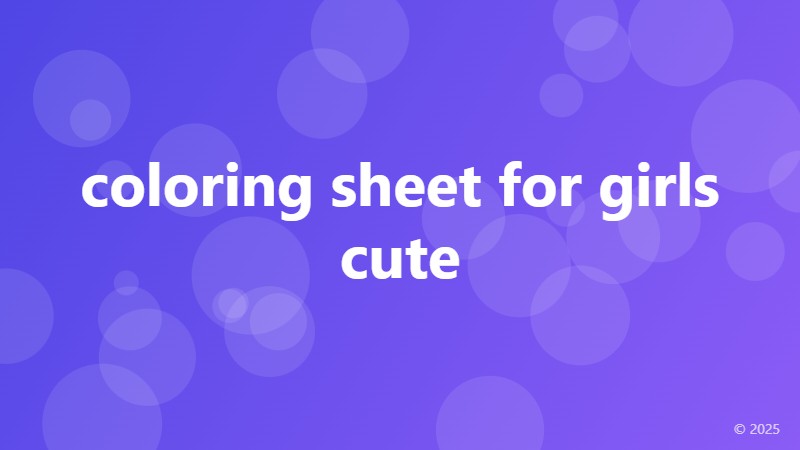 coloring sheet for girls cute