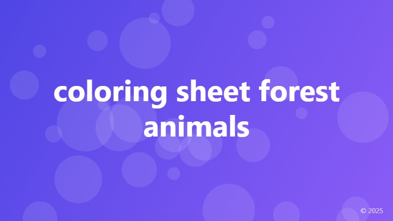 coloring sheet forest animals