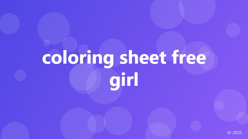 coloring sheet free girl