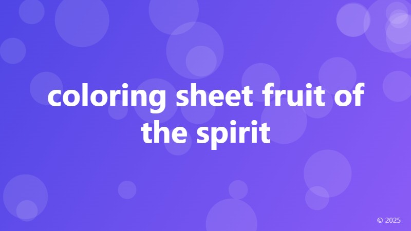 coloring sheet fruit of the spirit