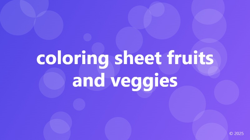coloring sheet fruits and veggies