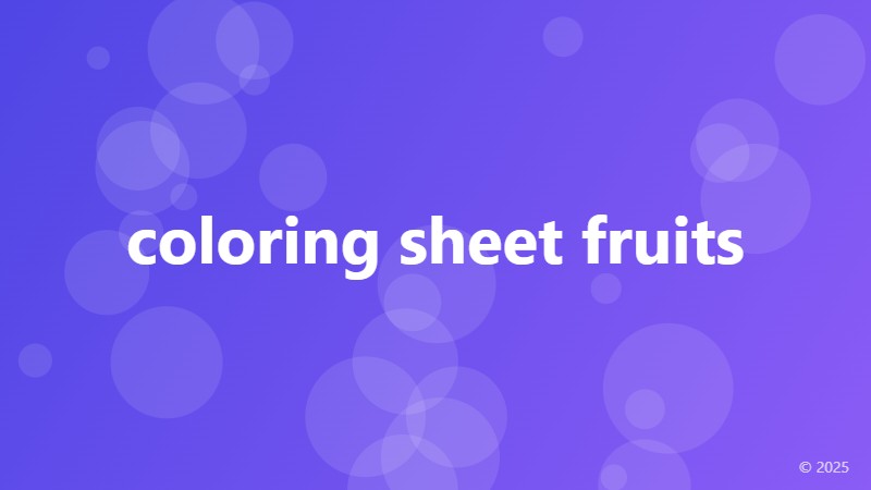 coloring sheet fruits