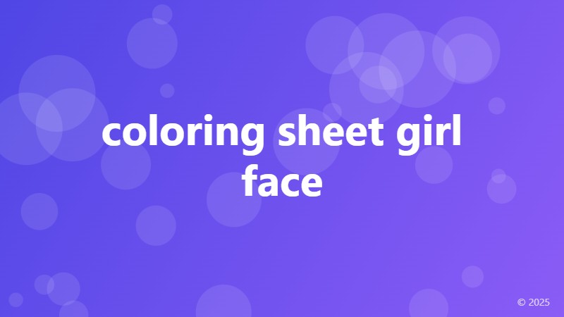 coloring sheet girl face