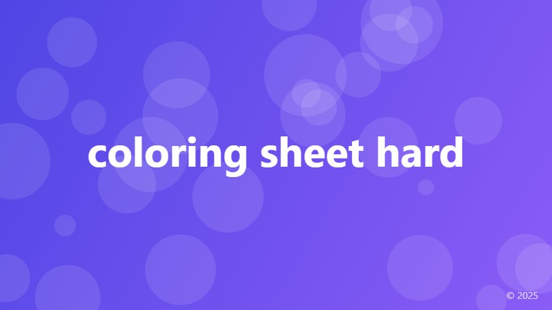 coloring sheet hard
