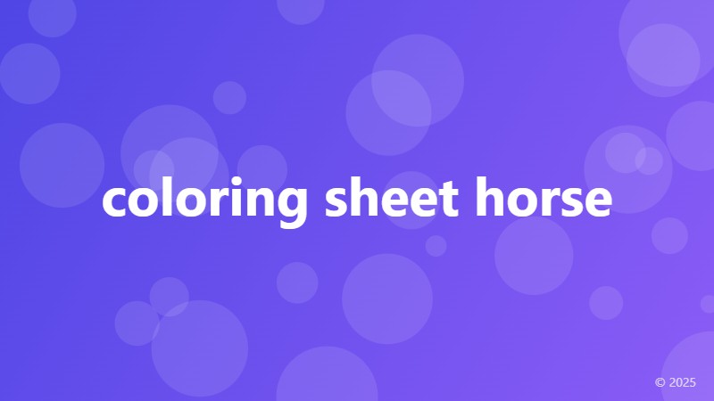 coloring sheet horse