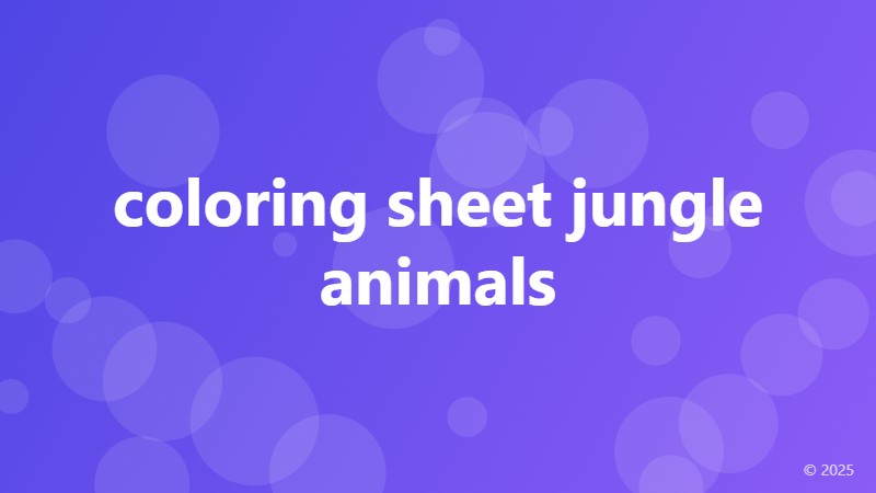 coloring sheet jungle animals