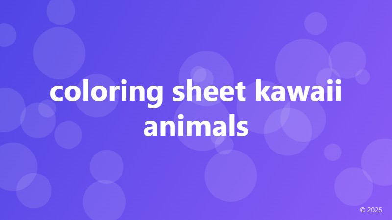 coloring sheet kawaii animals