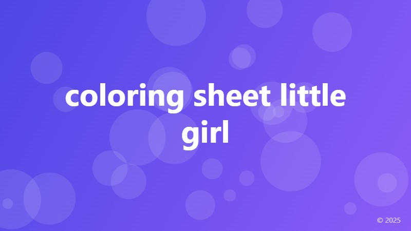 coloring sheet little girl