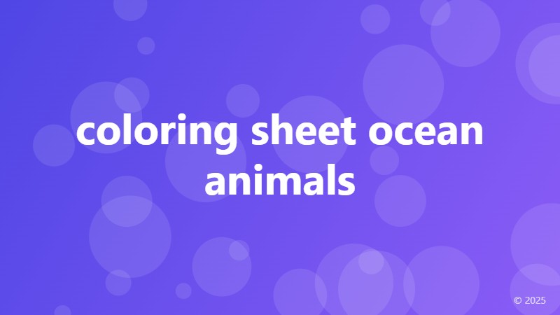 coloring sheet ocean animals