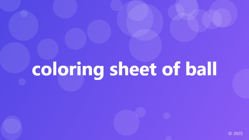 coloring sheet of ball