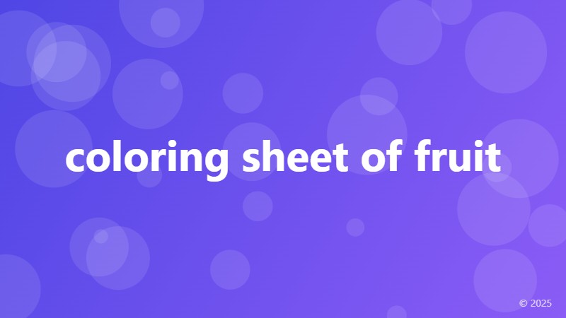 coloring sheet of fruit