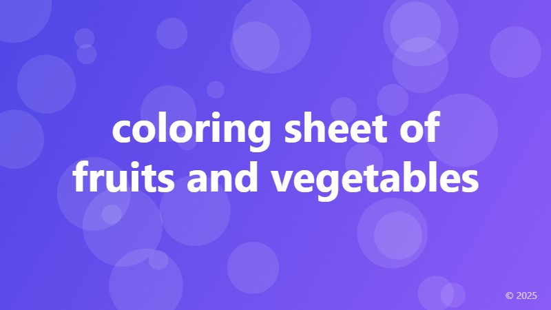 coloring sheet of fruits and vegetables