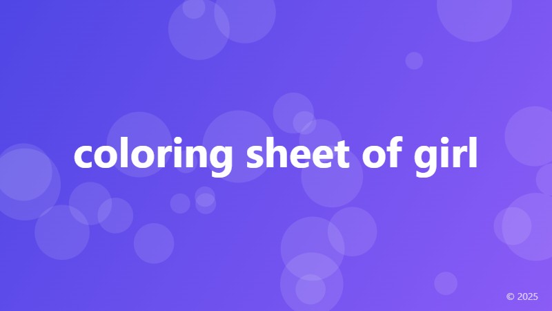 coloring sheet of girl