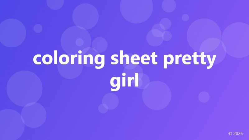 coloring sheet pretty girl