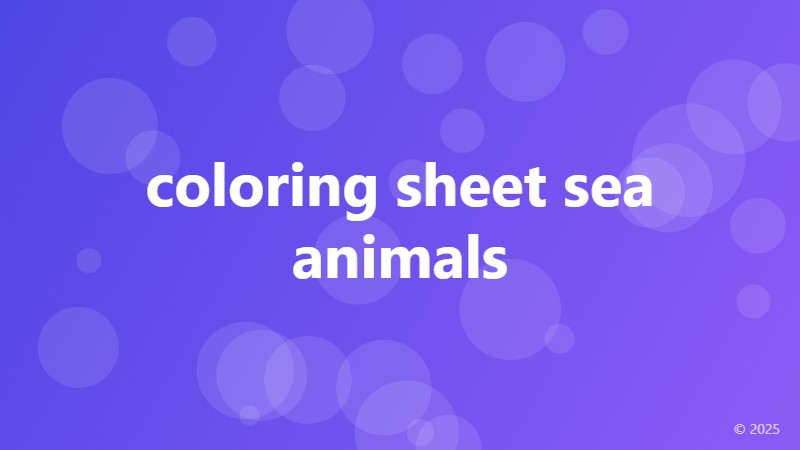 coloring sheet sea animals