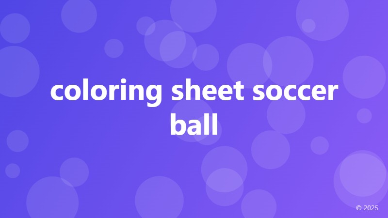 coloring sheet soccer ball